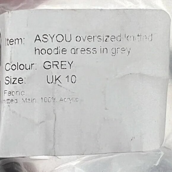 Asos Design Women's ASYOU Oversized Knitted Hoodie Dress - US 6 - Picture 7 of 7